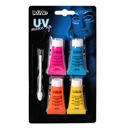 UV-Neon-Schmink-Set (Schminke auf Wasserbasis, Applikator)