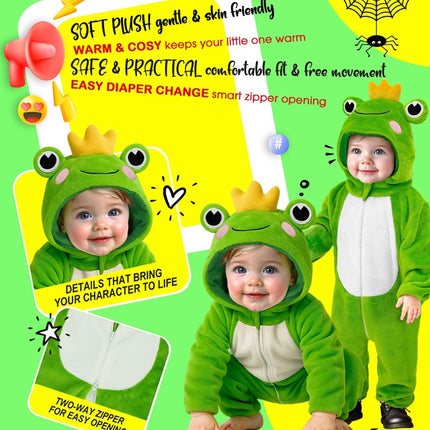 Frosch-Strampler, grün, für Kinder
