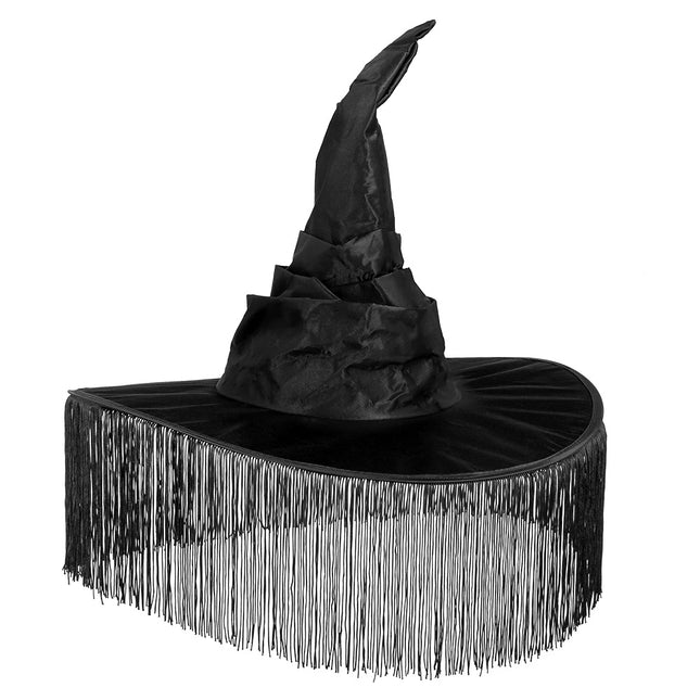 Halloween Hexenhut Schwarze Fransen