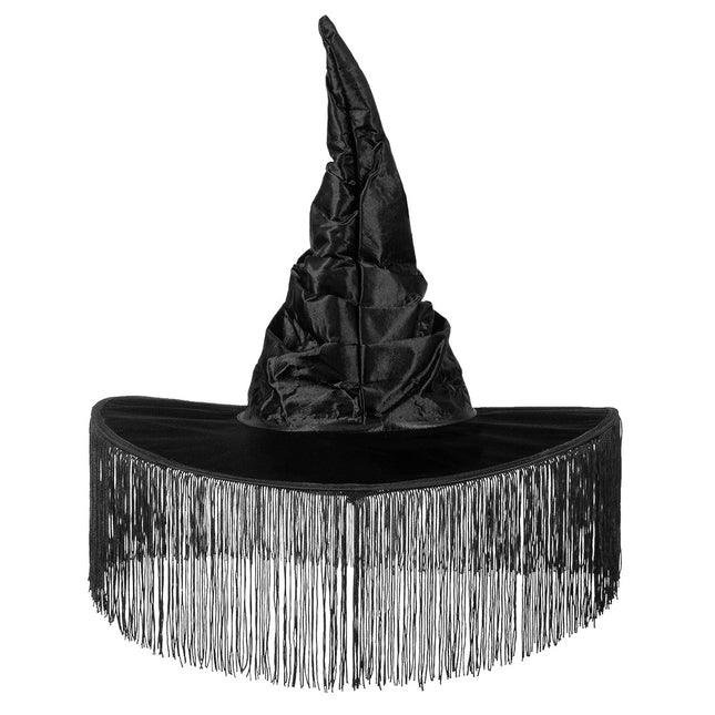 Halloween Hexenhut Schwarze Fransen