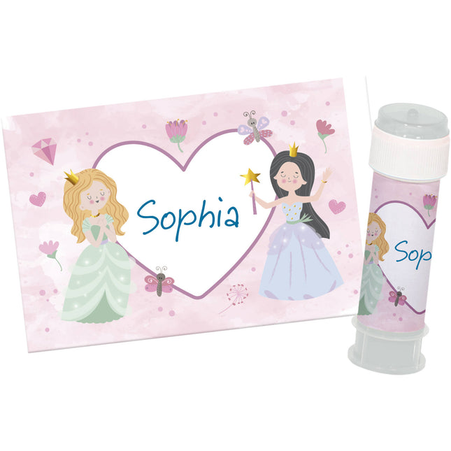 Prinzessinnen Aufkleber Bubble Blower 6pcs