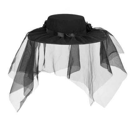 Halloween Hut Schwarz Rot Blumen