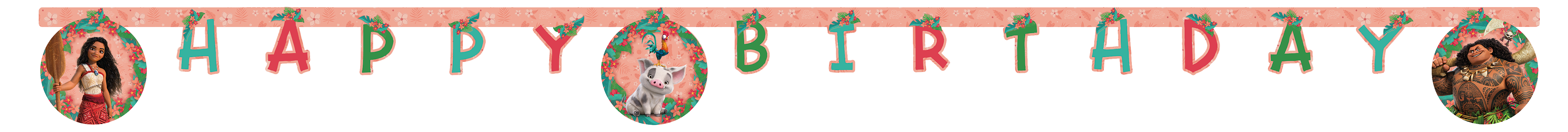 Moana Ii Sailing Spirit Fsc "Happy Birthday" Die Cut Paper Banner 1St