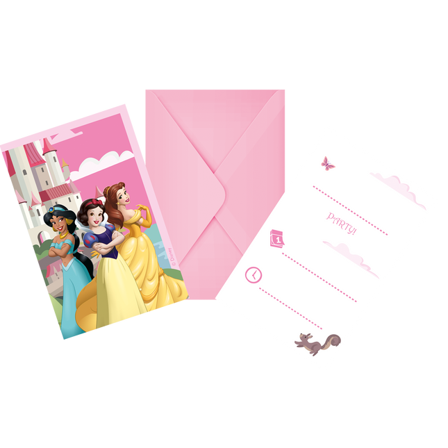 Disney Prinzessinnen Einladungen Papier 6pcs