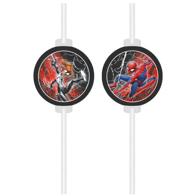 Spiderman Strohhalme Papier 4 Stk