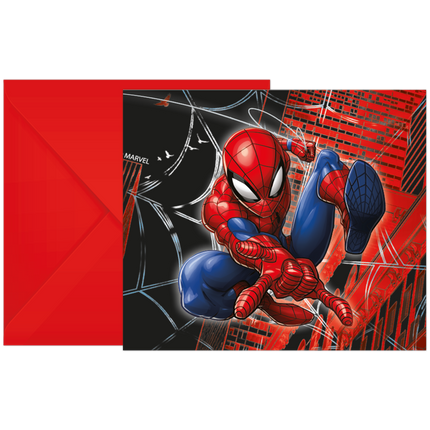 Spiderman Einladungen Papier 6pcs