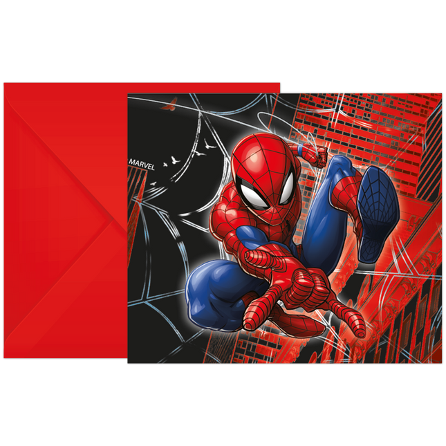 Spiderman Einladungen Papier 6pcs