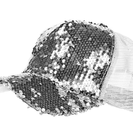 Silberne Mütze Pailletten