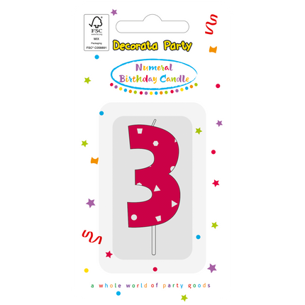 3 Jahre Kerze Rosa