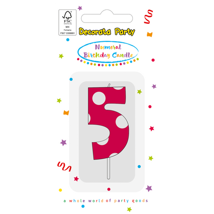 5 Jahre Kerze Rosa