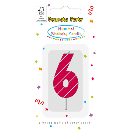 6 Jahre Kerze Rosa