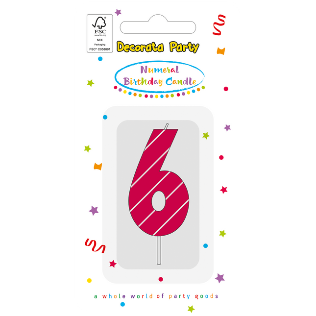 6 Jahre Kerze Rosa
