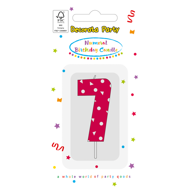 7 Jahre Kerze Rosa