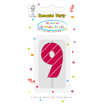 9 Jahre Kerze Rosa