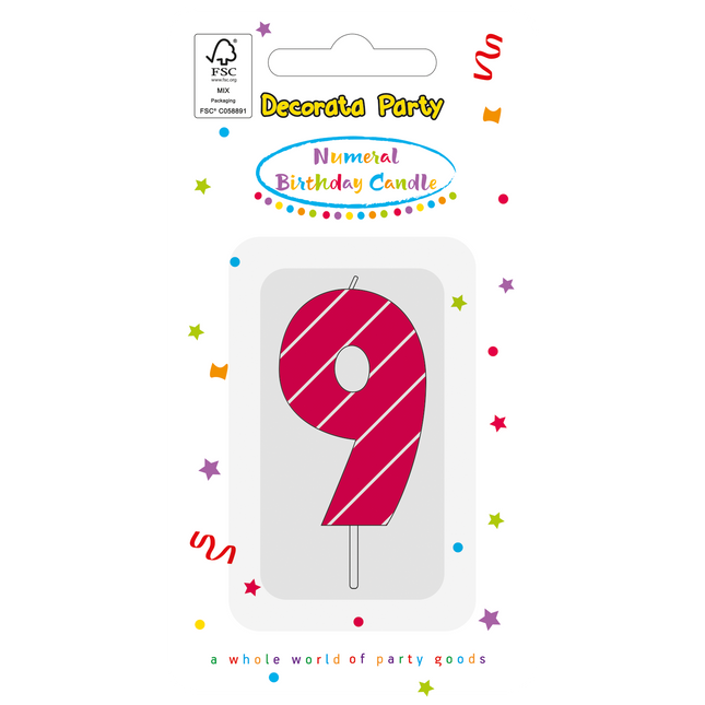 9 Jahre Kerze Rosa