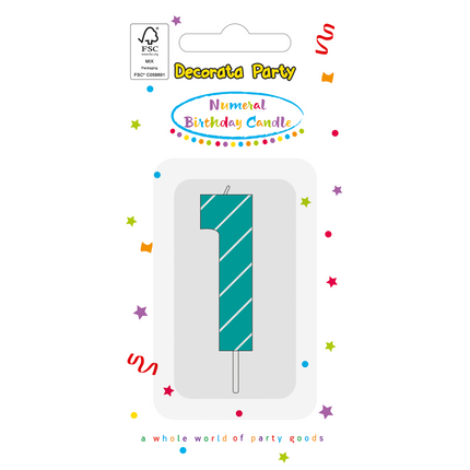1 Jahr Kerze Licht Blau