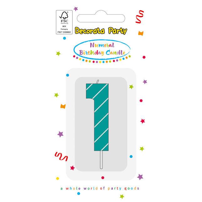 1 Jahr Kerze Licht Blau
