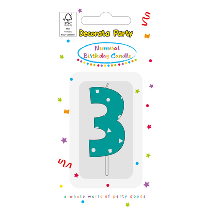 3 Jahre Kerze Licht Blau
