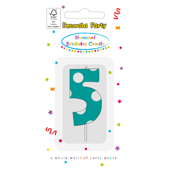 5 Jahre Kerze Licht Blau