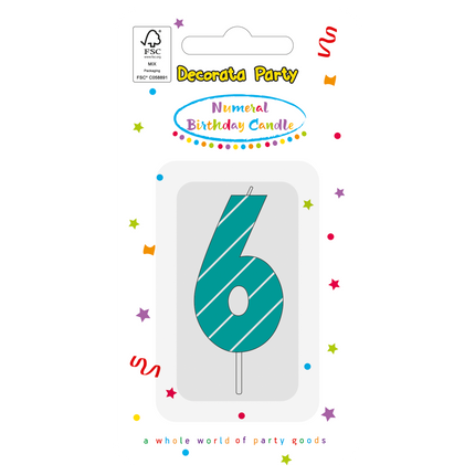 6 Jahre Kerze Licht Blau