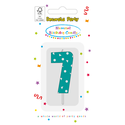 7 Jahre Kerze Licht Blau