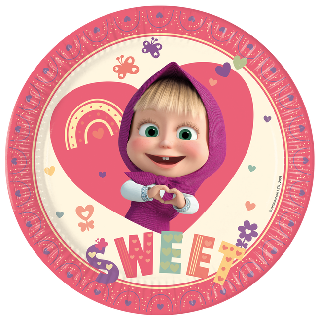 Mascha und der Bär Teller 23cm 8 Stk