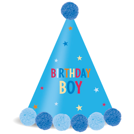 Party Essentials Fsc Papierhut mit Pom Pom Blau 1St