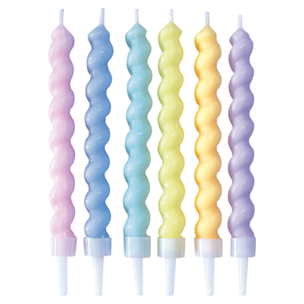 Bunte Kerzen Twisted Pastell