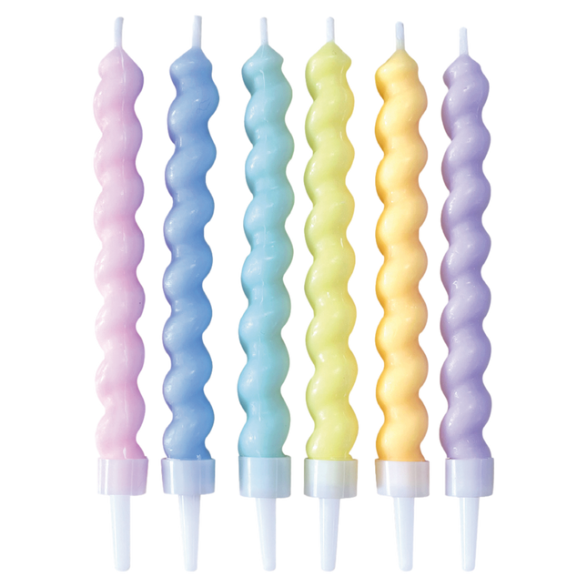 Bunte Kerzen Twisted Pastell