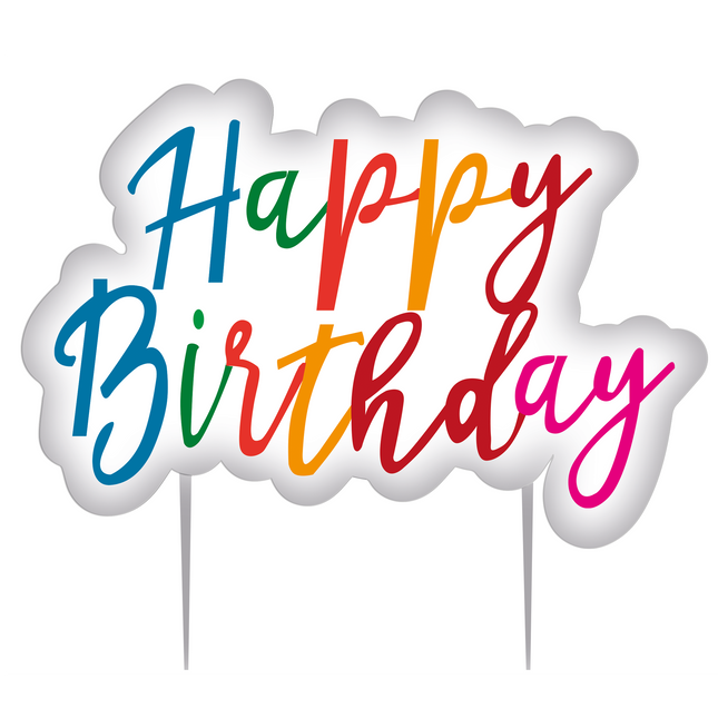 Happy Birthday Kerze farbig