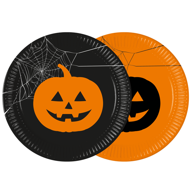 Halloween Teller Kürbisse 23cm 8Stück