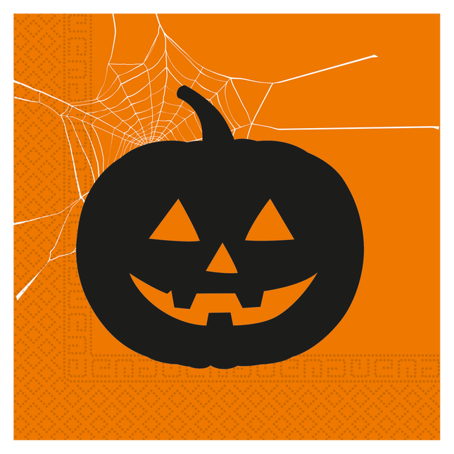 Halloween Servietten Orange Kürbis 33cm 20Stück
