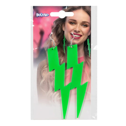 Ein Paar Ohrringe „Flash“ in Neongrün (UV)