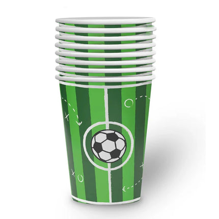 Fußball-Becher, grün, 250 ml, 8 Stück
