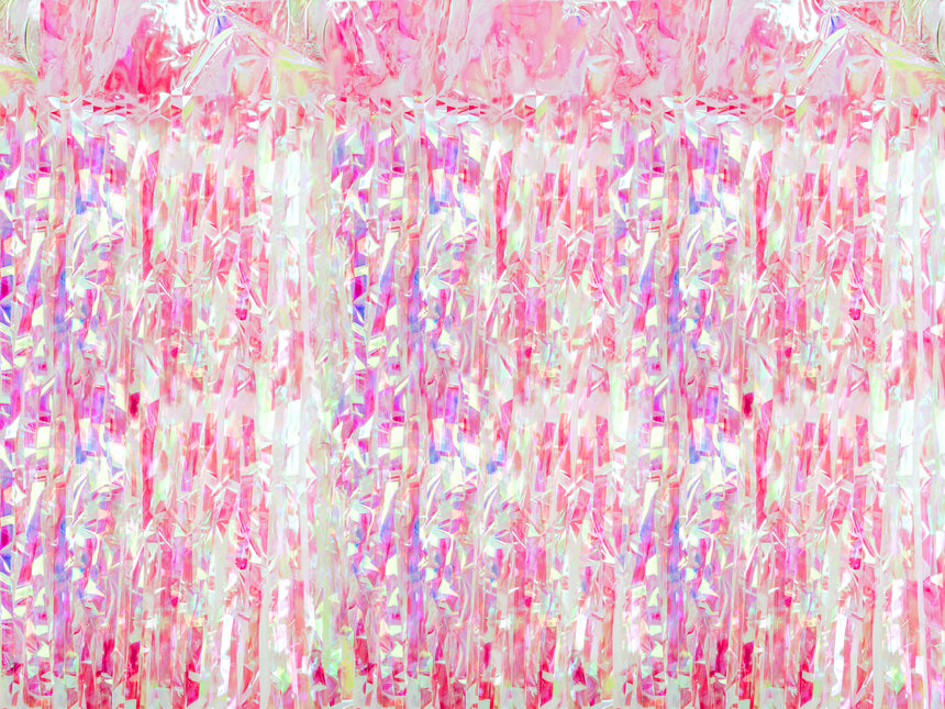 Rosa Türvorhang Metallic-Folie 2m