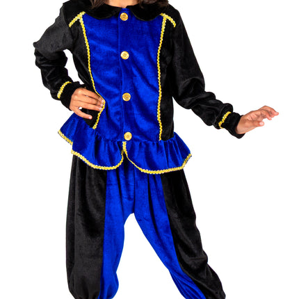 Piet-Kostüm für Kinder, blau/schwarz