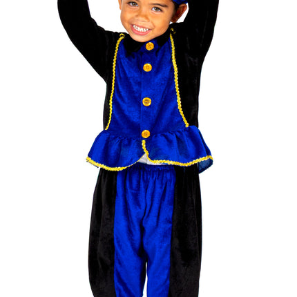 Piet-Kostüm für Kinder, blau/schwarz