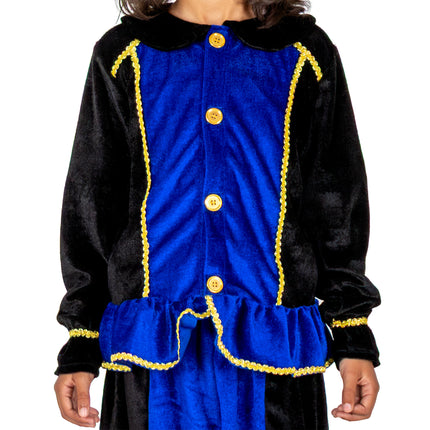 Piet-Kostüm für Kinder, blau/schwarz