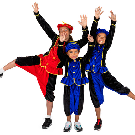 Piet-Kostüm für Kinder, blau/schwarz