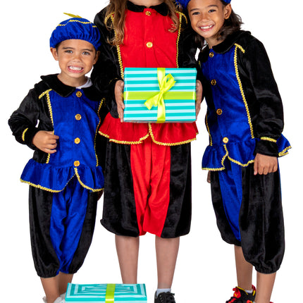 Piet-Kostüm für Kinder, blau/schwarz
