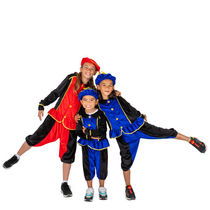 Piet-Kostüm für Kinder, blau/schwarz