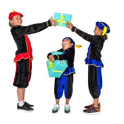 Piet-Kostüm für Kinder, blau/schwarz