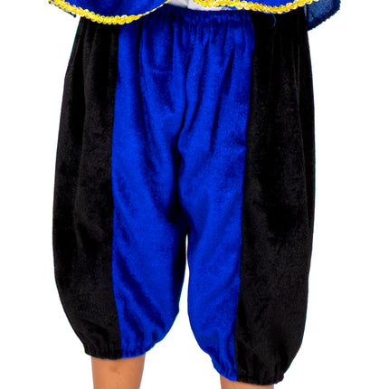 Piet-Kostüm für Kinder, blau/schwarz