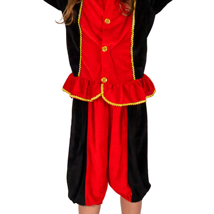 Piet-Kostüm für Kinder, rot/schwarz
