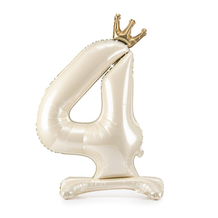 4 Jahre Helium Ballon Perle Leer 84cm