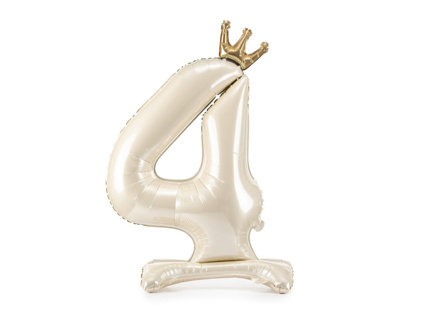 4 Jahre Helium Ballon Perle Leer 84cm