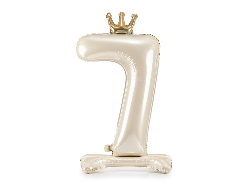 7 Jahre Figur Ballon Perle Leer 84cm