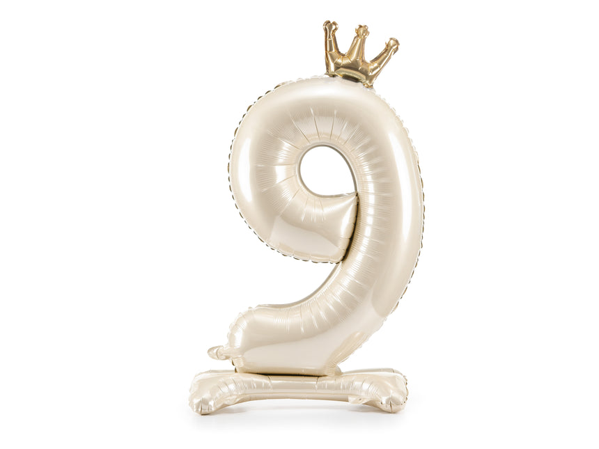 9 Jahre Figur Ballon Perle Leer 84cm
