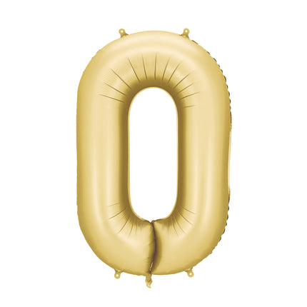 0 Jahr Figur Ballon Gold Satin Folie Leer 86cm