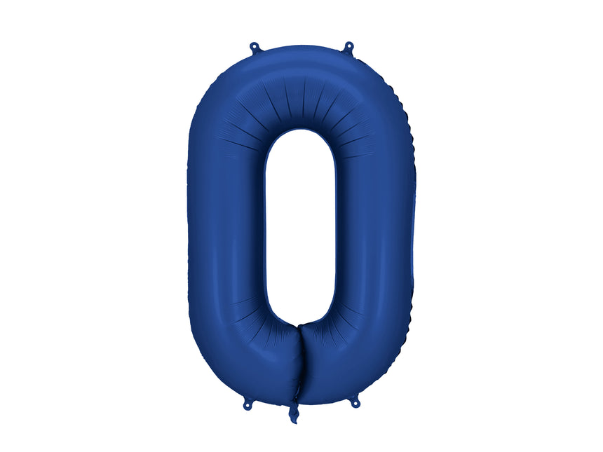 0 Jahr Figur Ballon Blau Satin Folie Leer 86cm